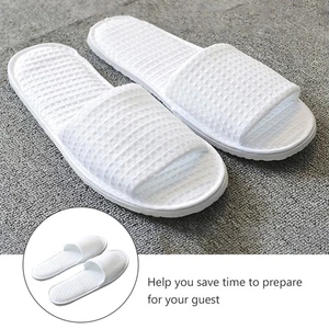 Zapatillas Desechables Blancas Antideslizantes para Hotel y Salón de Belleza 3 Pares - Imagen 1 de 12