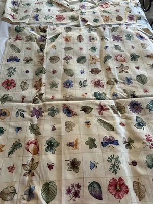 "Waverly Pastoral Serigrafía a Cuadros Mezcla de Algodón Restos 2 Piezas 25"" L y 10"" L" Foto 1 de 4