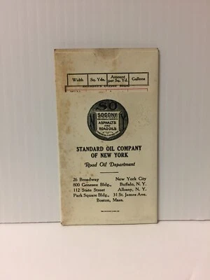 Vintage Standard Oil Company of New York Road Oil Table Chart Pocket Schedule - Image 1 of 4