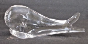 VINTAGE Handmade Lead Crystal Sperm Whale Figurine Paperweight - Sweden 6.5" - Picture 1 of 6