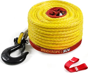 Synthetic Winch Rope 1/2" X 92'-25000 Lbs Winch Line with Protective Sleeve,Forg - Picture 1 of 12