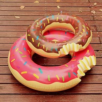 Inflatable Fun Bite Shaped Donut Swimming Pool Water Float Raft Swim Ring