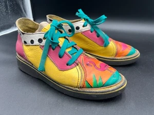 Zapatos de cuero pintados a mano SoleTech coloridos flamencos talla 6,5 para mujer - Imagen 1 de 8