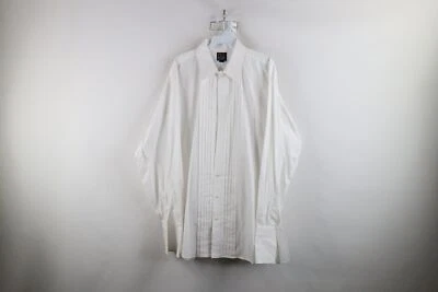 Jos A Bank Mens 17.5 35 Ruffled French Cuff Tuxedo Prom Button Dress Shirt White - Image 1 of 4