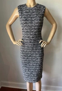 NEW ST JOHN KNIT size 8 DRESS DARK NAVY BLUE TWEED - Picture 1 of 10
