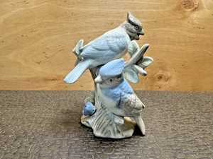 Ucagco Ceramic Porcelain Double Blue Bird Figurine - Picture 1 of 7