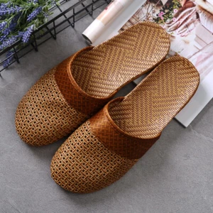 Men's Summer Shoes Slippers Linen Woven Breathable Non-slip Sandals Mules - Picture 1 of 6