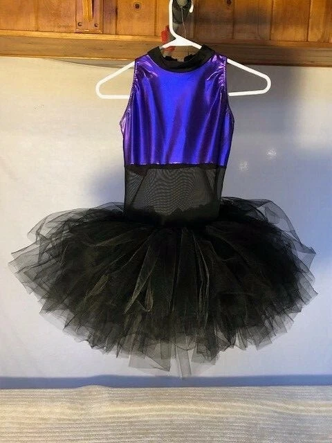 Disfraz de baile tutú corto multicapa/ballet contemporáneo púrpura y negro para adultos Foto 1 de 1