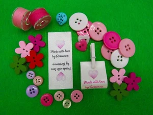 Personalisiertes Nähen in Tuch Handwerk Etiketten - 50 mm x 25 mm (SL FALTBAR 1 - D17) - Bild 1 von 4