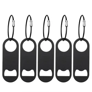5 PACK Stainless Steel Flat Bottle Opener with Keychain- Bar Key-Beer Bottle ... - Picture 1 of 6