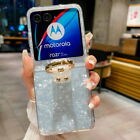Pour Motorola Razr 40 Ultra antichoc support bague marbre paillettes housse rabat