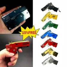 Rubber Band Gun Mini Metal Folding 6-Shot with Keychain and Rubber Band 100 H9G1