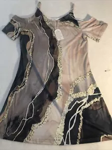 NWT Mini Dress Made From Recycled Materials Large - Picture 1 of 9