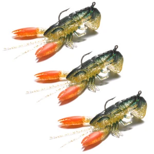 Lixada 8cm / 14g Soft Fishing Lure Soft Crawfish Shrimp Lobster Claw Bait K9A5 - Picture 1 of 12
