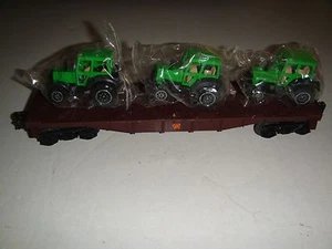 3 GREEN TRACTORS FOR LIONEL FLAT CARS USE ON OTHER TRAIN CO. CARS OR LAYOUT PART - Picture 1 of 1