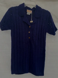 VTG 70s..JCPENNEY..NAVY BLUE..PULLOVER..KNIT..SWEATER..NEW OLD STOCK..L - Picture 1 of 3