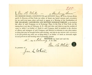 1888 document signed William R. White & James L. White -- Danbury, Connecticut - Picture 1 of 5
