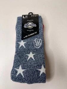 Parkway Milwaukee Brewers Patriotic Crew Socks Classic Fit Large Size 6-12 NEW - Picture 1 of 6