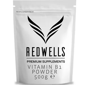 Vitamin B1 Pulver Thiamin Hcl REDWELLS keine Zusatzstoffe GVO-frei vegan - 500g Packung - Bild 1 von 3