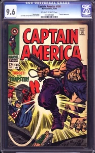CAPTAIN AMERICA #108 CGC 9.6 OW WHITE PAGES! JACK KIRBY - Picture 1 of 2