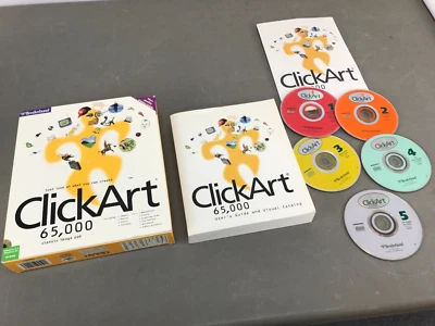 1994-1997 Broderbund 65,000 Classic Image Pak 5 Cd Set with Box & Manual - Image 1 of 4