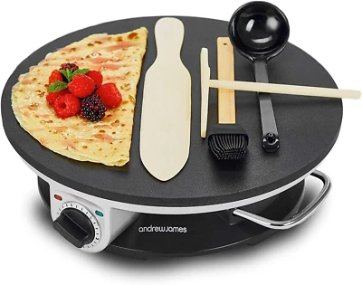 Andrew James Crepe Maker, Pfannkuchen Maker, 13 Zoll Antihaftbeschichtete Elektrische Crepe Maker, - Bild 1 von 4