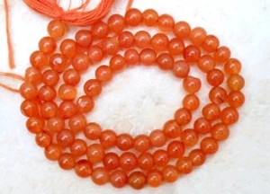 Cuentas redondas de piedras preciosas de cornalina de 4,5 mm/5,5 mm filamento de 14"/16" talla A+ - Imagen 1 de 2