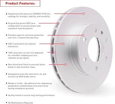 Dynamic Friction Company Disc Brake Rotor - 1993-1998 Toyota Supra Front Left - Image 1 of 4