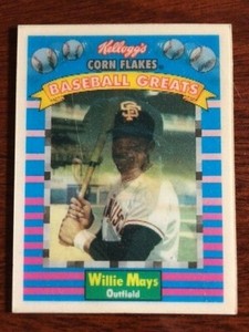 1991 Kelloggs Corn Flakes Baseball Greats #3 Willie Mays