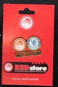 OLYMPIAKOS FC FOOTBALL/SOCCER PIN. OLYMPIAKOS AND CHELSEA. FEBRUARY 19 2008 - Picture 1 of 1