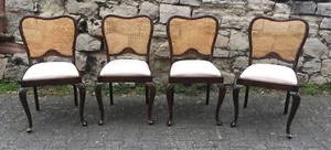 Chippendale Stühle 1960er Jahre Velours Polsterstuhl Rattangeflecht - Bild 1 von 11