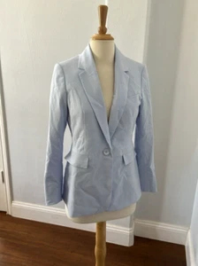 The Limited Blazer Womens Small Petite Blue One Button Modern Peak Lapel - Picture 1 of 13