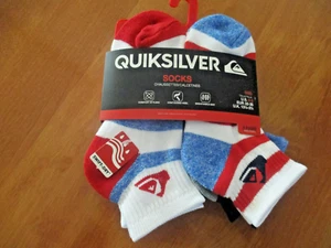 6 PAIR QUICKSILVER YOUTH SWIFT DRY LOW CUT SOCKS size 6 - 8 - Picture 1 of 4