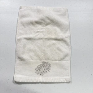 peacock alley hand towel white paisley embroidery cotton modern traditional - Picture 1 of 10