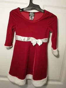 Pink & Violet Girls' Red & White Santa Holiday Christmas  Dress Toddler sz 2 - Picture 1 of 7