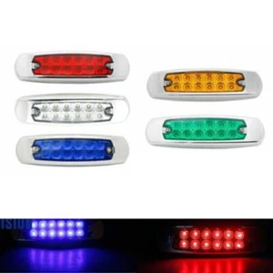 12LED Auto Car Truck Trailer Side Marker Indicators Light Waterproof Amber Red - Picture 1 of 11
