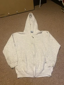 Vintage 1990s Russell Athletic Gray Youth Made In USA Full Zip Hoodie - Picture 1 of 11