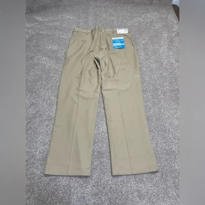 HAGGAR mens cool 18 pro classic fit pants 38x32 beige straight leg dress pants - Picture 1 of 15