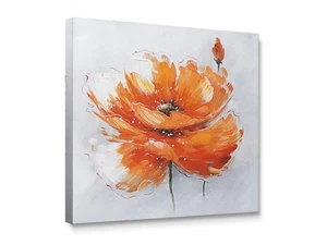 - Orange Poppies, Flower Canvas Wall Art Home Decor,Framed Ready to Hang - Picture 1 of 6
