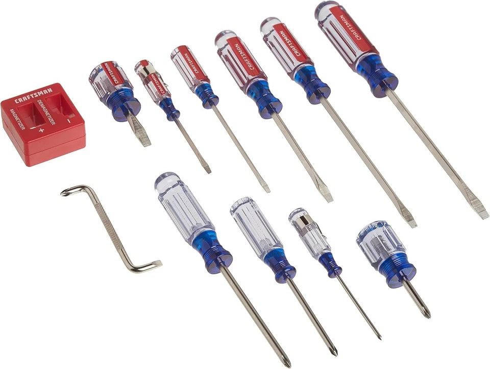 CRAFTSMAN 12-Piece Screwdriver Set CMHT65044 | Acetate Handle | Flat & Phillips - Image 1 of 4