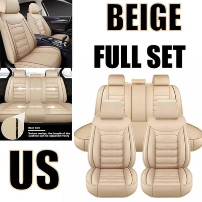 For Audi A3 A4 A5 A6 Q3 Car Seat Cover Full Set Protector Leather 5Seat Cushion Foto 1 de 4