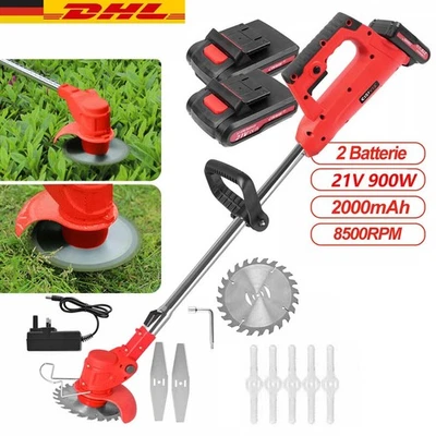 BETRIEBSART 24V Elektro Akku Rasentrimmer mit 2 Akku und Ladegerät Freischneider Motorsense