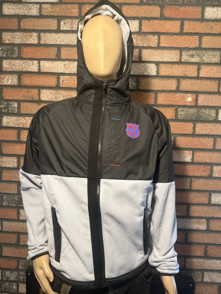 Nike Barcelona AWF Full-Zip Fleece Jacket Black Gray XL DN3110-010