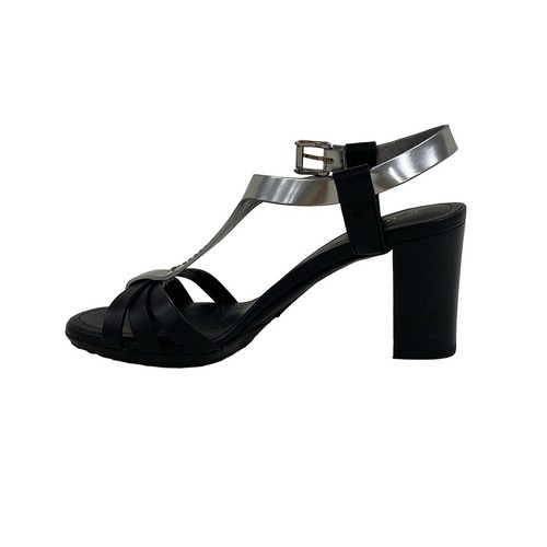 TOD’S Auth TOD'S Sandali da donna in pelle nera argento