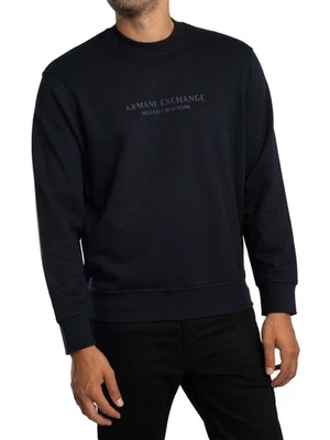 Armani Exchange Men's Raised Logo Sweatshirt, Blue - Image 1 of 4