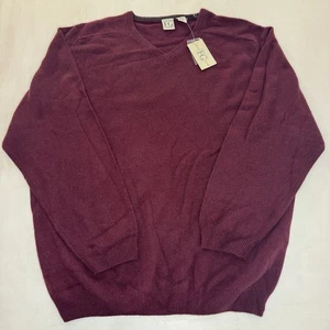 Vintage Field Gear Pure Cashmere Herren XL Pullover Shirt Langarm Burgund 90s Y2K - Bild 1 von 9
