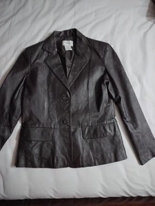 Damen Lederjacke Größe 4P dunkelbraun Knopfleiste Chadwicks - Bild 1 von 10
