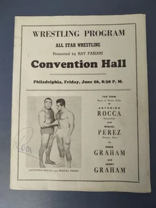 1959 Wrestling Program- Philadelphia, Rocca/Perez vs. Eddie/Jerry Graham, Signed - Picture 1 of 7