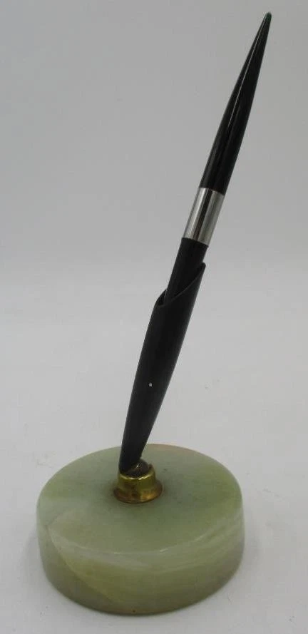 Pluma Estilográfica De Colección Parker 21 Escritorio 70-191 Base de Piedra Mármol Ónix Punto Blanco Foto 1 de 1