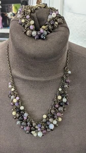 Hobbs Honor Necklace And Bracelet Mink Rosehip Beaded New With Tags - Picture 1 of 9
